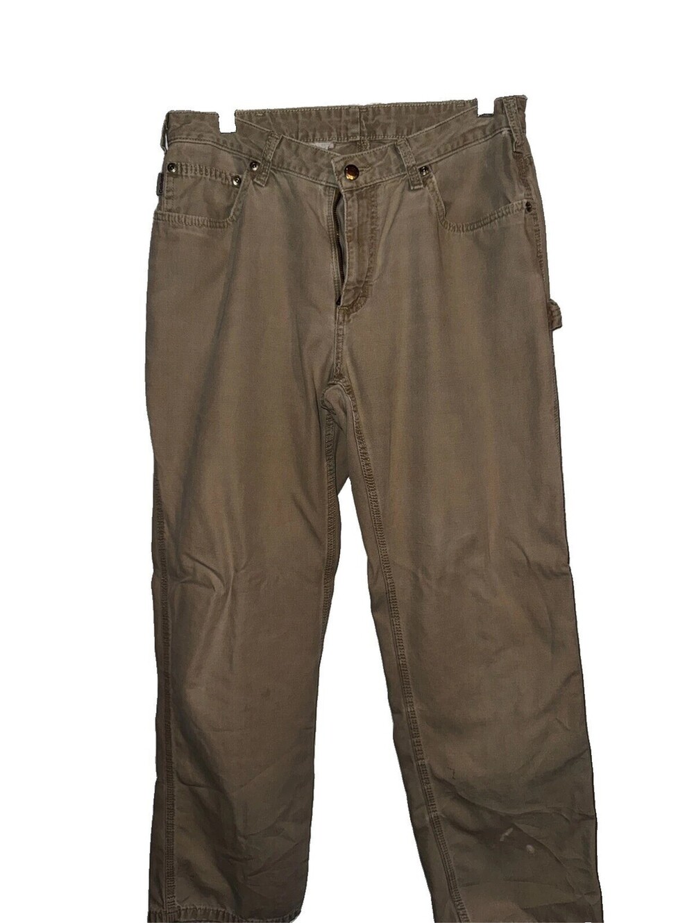 Carhartt Women’s Tan Canvas Carpenter Work Pants 12x30 Utility Dungarees